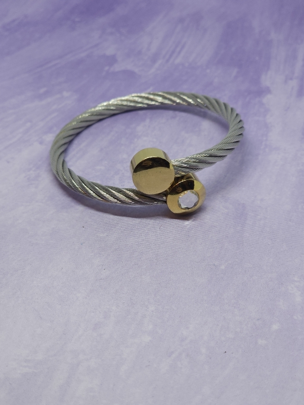 Rustic Cuff Silver Tone Woven Cable Bracelet